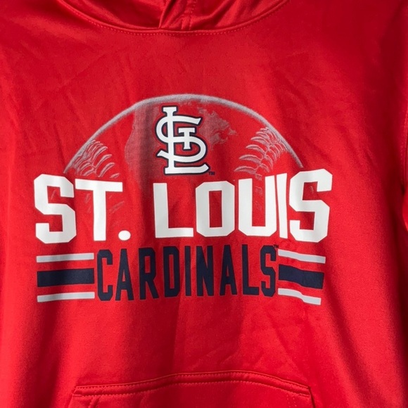 MLB St. Louis Cardinals Boys' Poly Hooded Sweatshirt Various Sizes - Picture 4 of 8